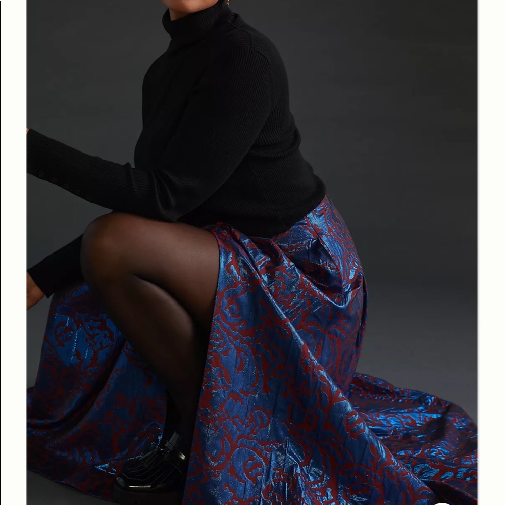 Anthropologie Blue and Red Maxi Skirt - Picture 4 of 15